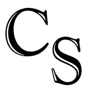 CS logo black letters with white background